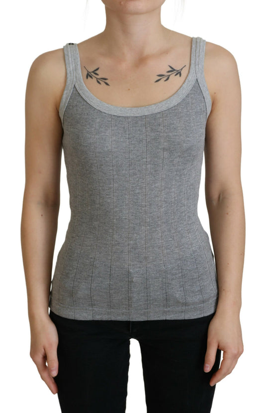 T-shirt débardeur en coton modal gris Dolce &amp; Gabbana