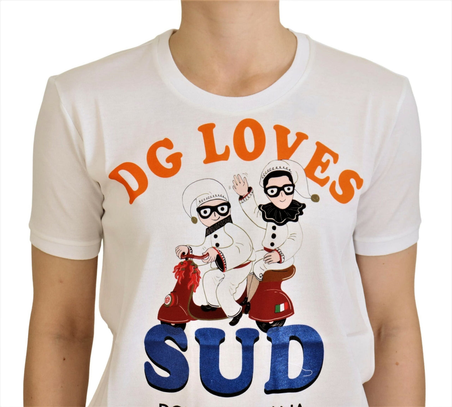 Dolce &amp; Gabbana – Weißes Baumwoll-T-Shirt „DG Loves SUD“