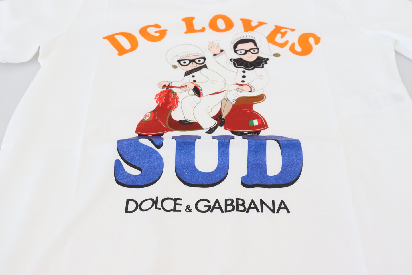 Dolce &amp; Gabbana – Weißes Baumwoll-T-Shirt „DG Loves SUD“