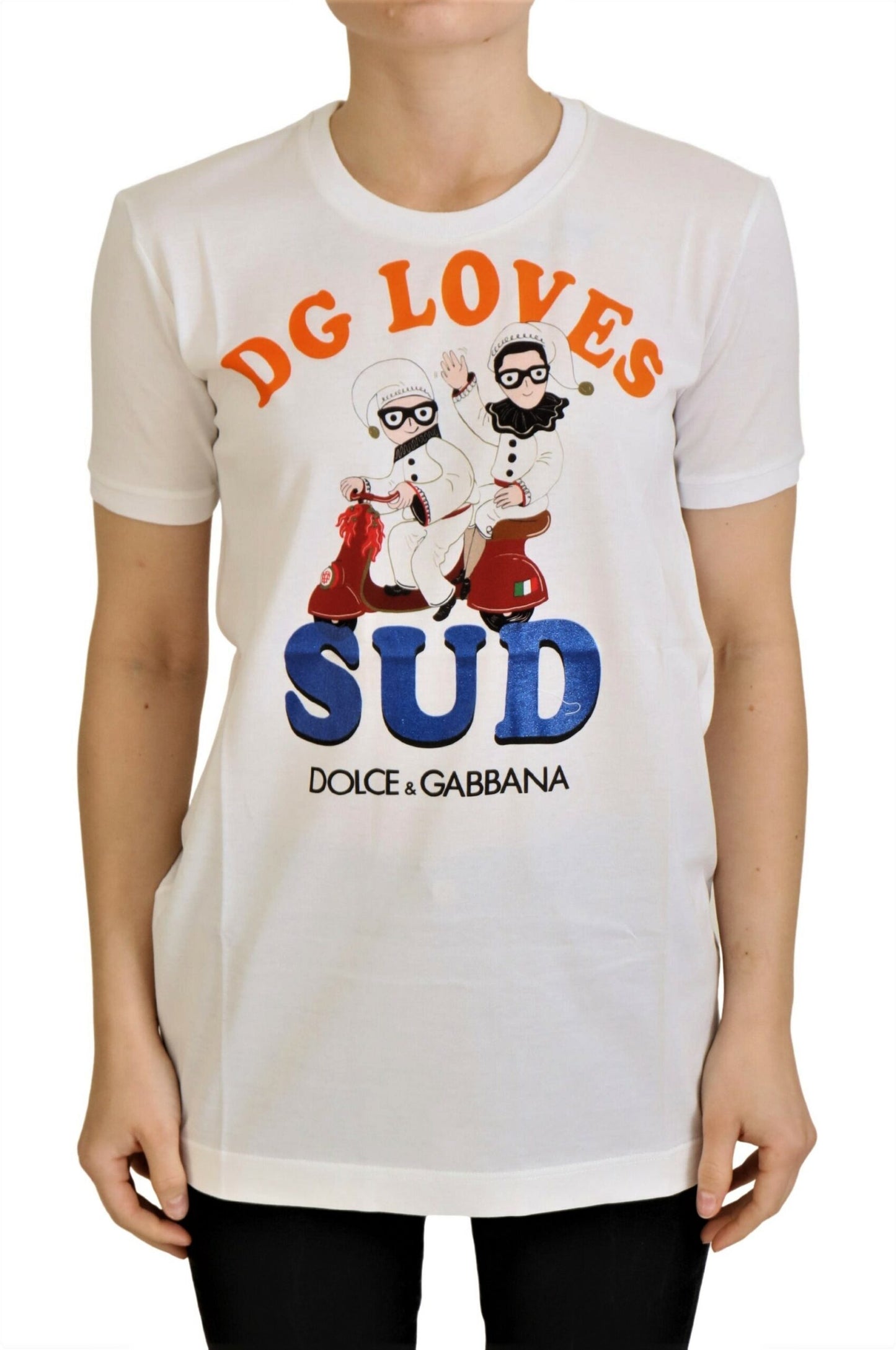 Dolce &amp; Gabbana – Weißes Baumwoll-T-Shirt „DG Loves SUD“