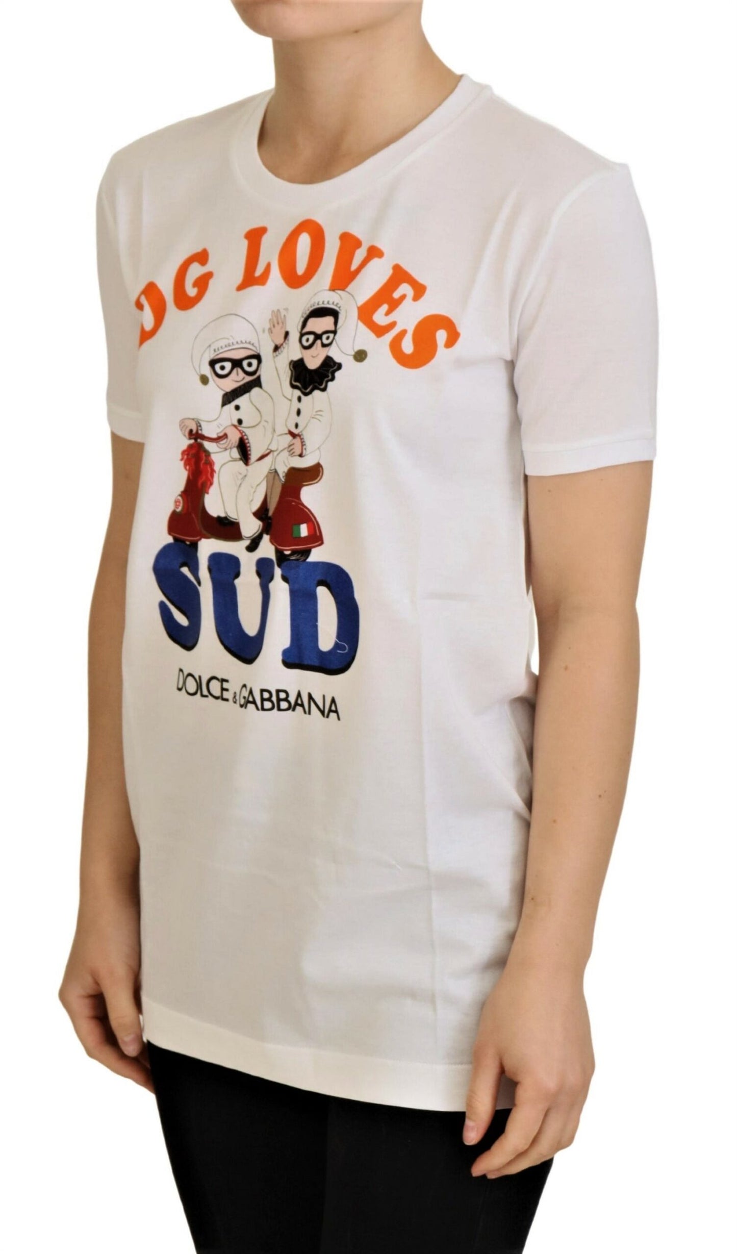 Dolce &amp; Gabbana – Weißes Baumwoll-T-Shirt „DG Loves SUD“