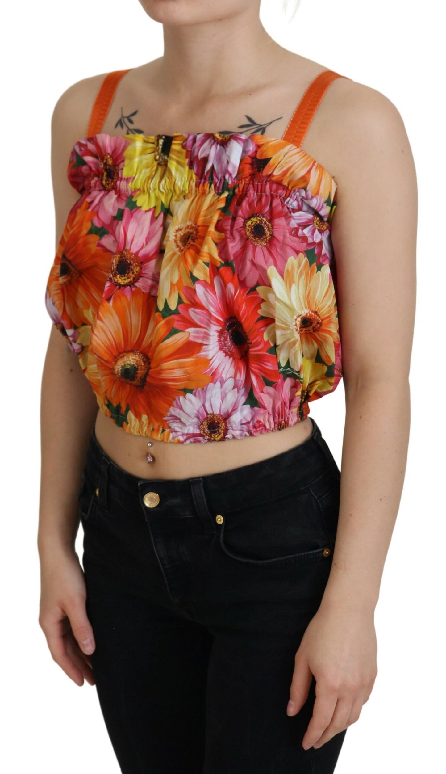Chemisier court Dolce &amp; Gabbana en coton à fleurs