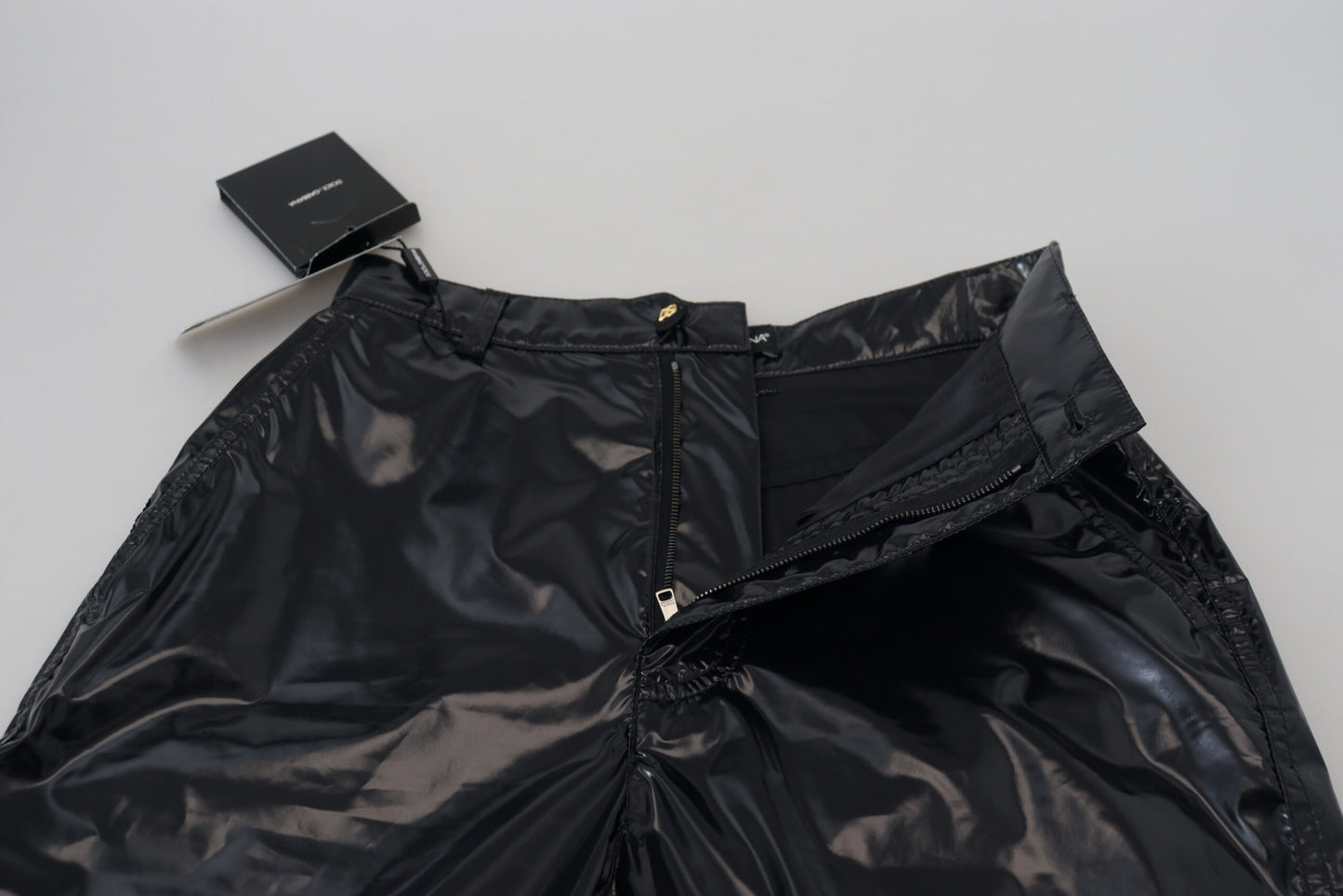 Pantalon skinny taille haute en nylon noir Dolce &amp; Gabbana