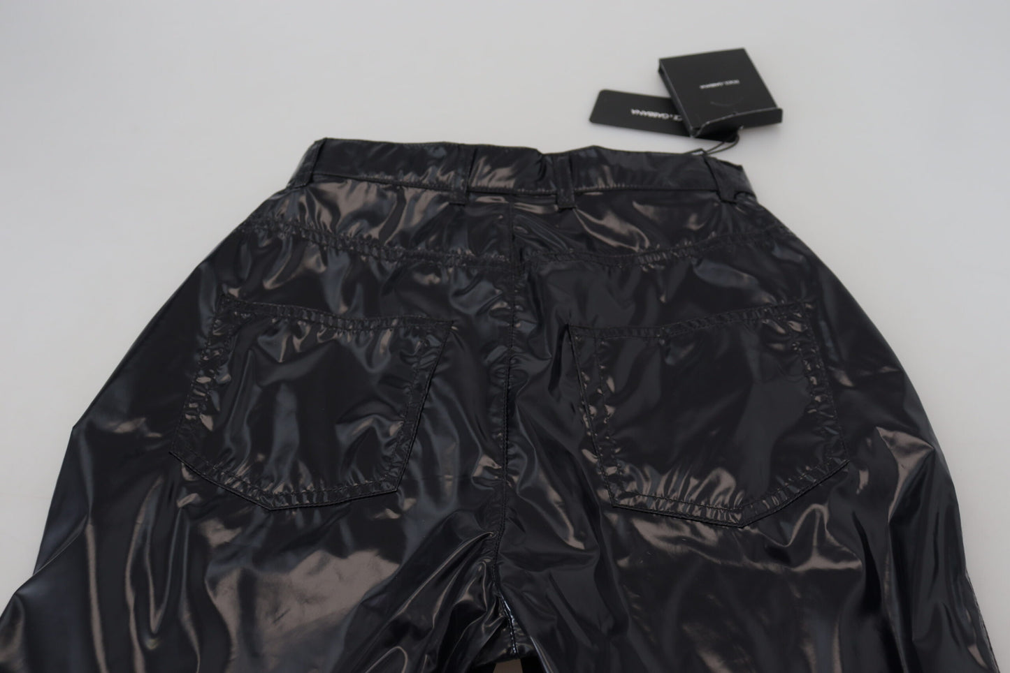 Pantalon skinny taille haute en nylon noir Dolce &amp; Gabbana
