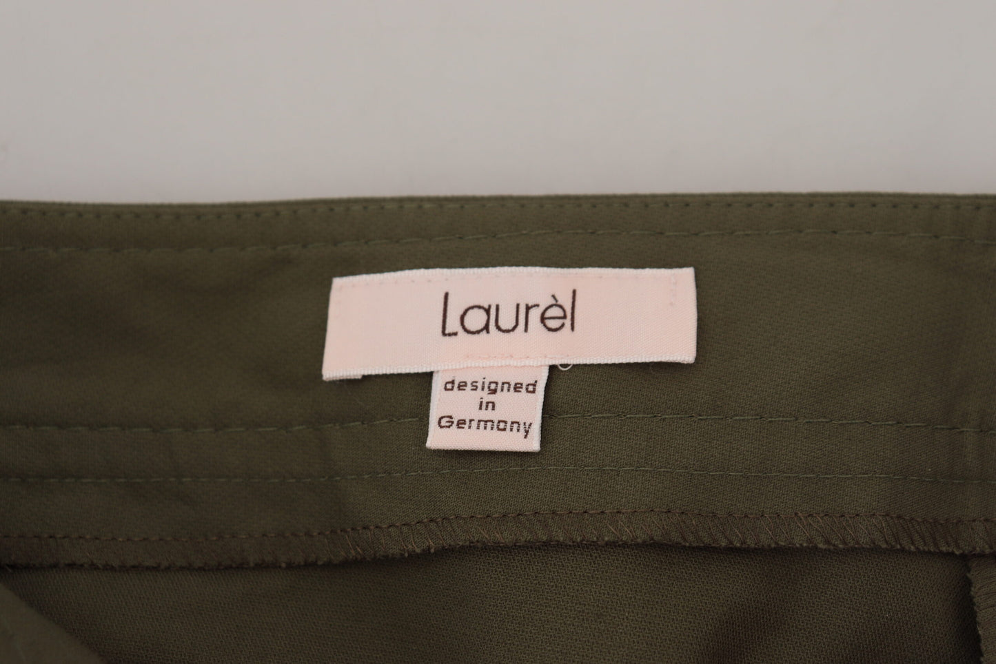 Pantalon fuselé taille haute en coton vert LAUREL pour femme