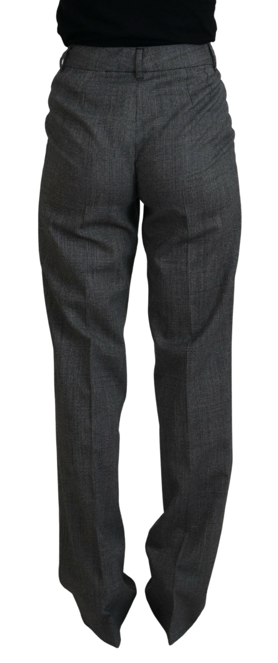 Dolce &amp; Gabbana Graue Wollhose mit hoher Taille für Damen