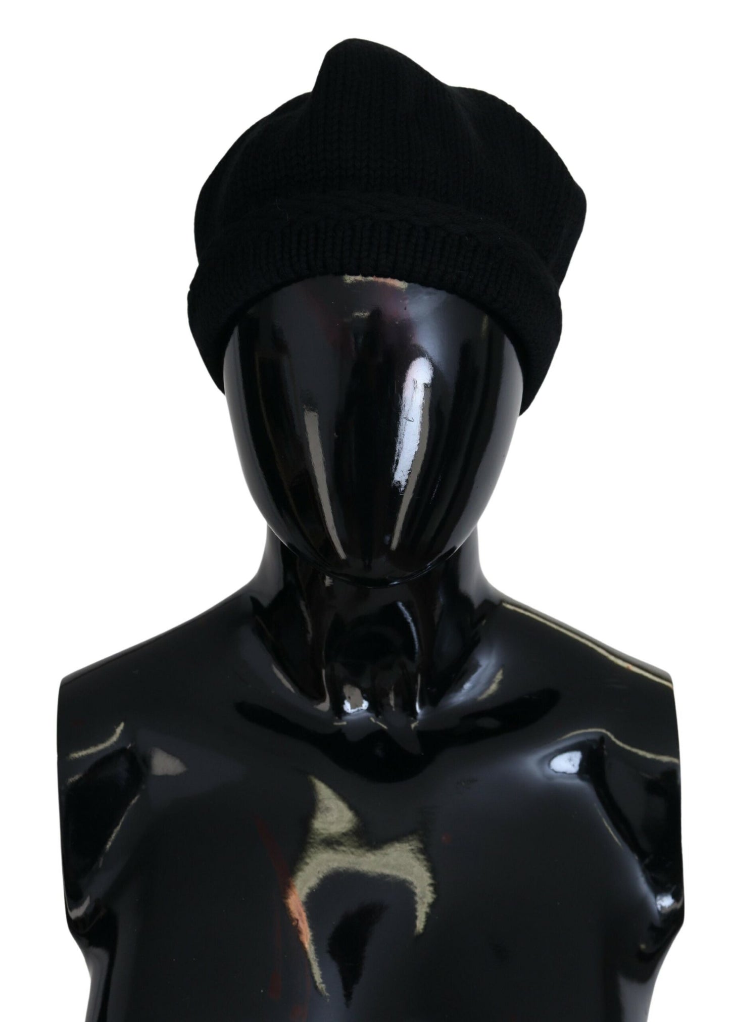 Bonnet d'hiver en laine vierge noire Dolce &amp; Gabbana pour femme