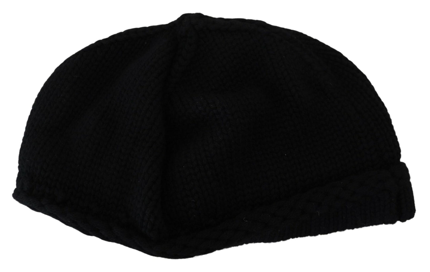 Bonnet d'hiver en laine vierge noire Dolce &amp; Gabbana pour femme