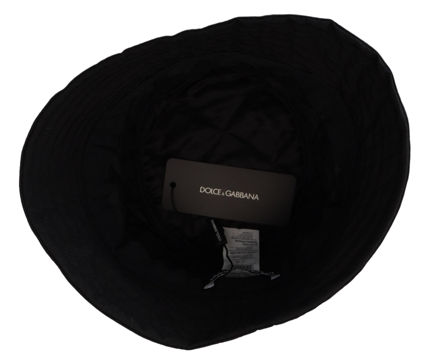 Dolce &amp; Gabbana – Schwarzer Nylon-Bucket-Cap für Damen