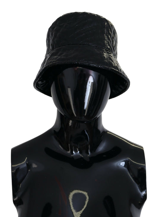Chapeau bob en similicuir matelassé noir Dolce &amp; Gabbana pour femme