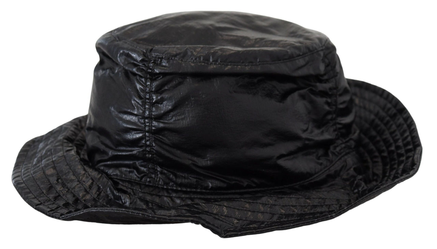 Chapeau bob en similicuir matelassé noir Dolce &amp; Gabbana pour femme