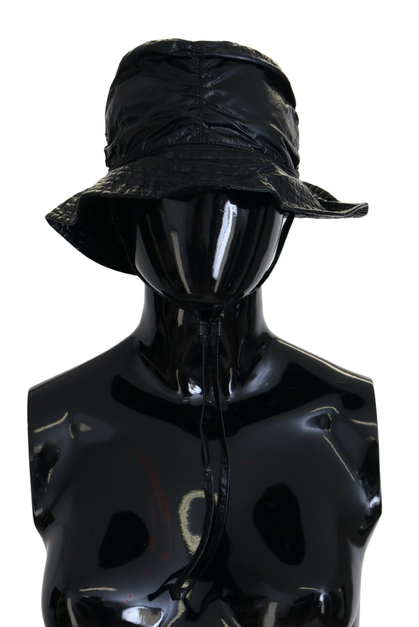 Chapeau bob en similicuir matelassé noir Dolce &amp; Gabbana pour femme
