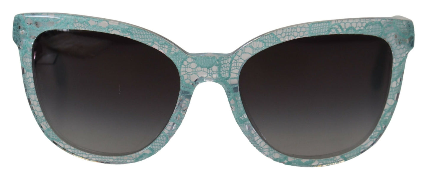 Lunettes de soleil papillon en acétate et dentelle bleues Dolce &amp; Gabbana DG4190