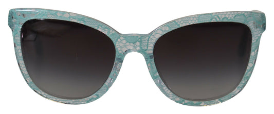 Lunettes de soleil papillon en acétate et dentelle bleues Dolce &amp; Gabbana DG4190