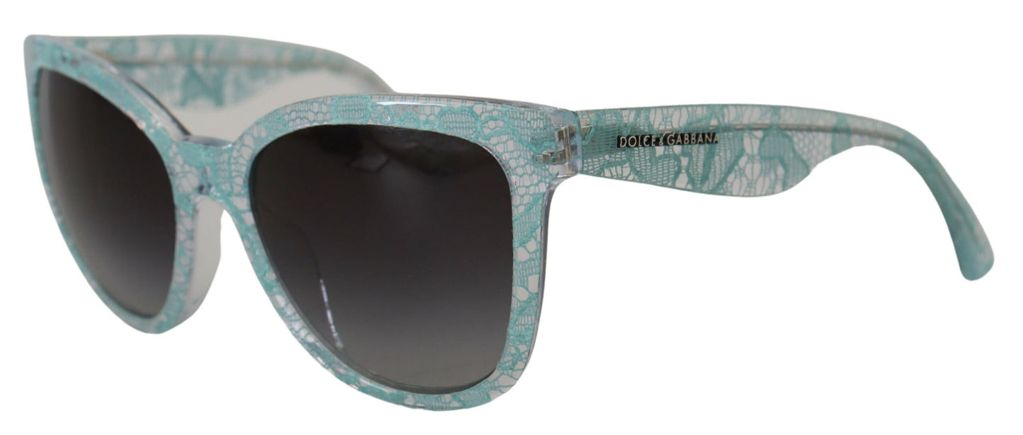 Lunettes de soleil papillon en acétate et dentelle bleues Dolce &amp; Gabbana DG4190