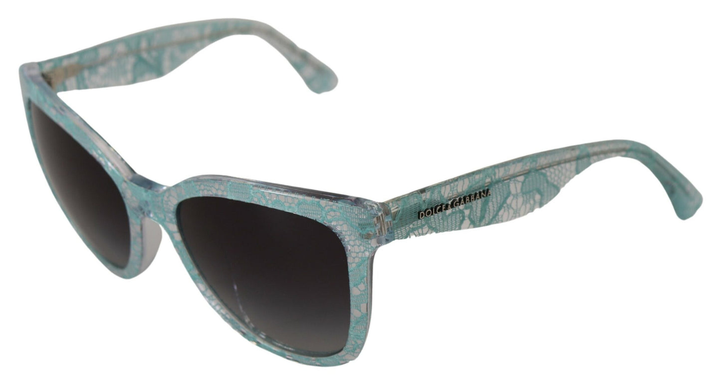 Lunettes de soleil papillon en acétate et dentelle bleues Dolce &amp; Gabbana DG4190