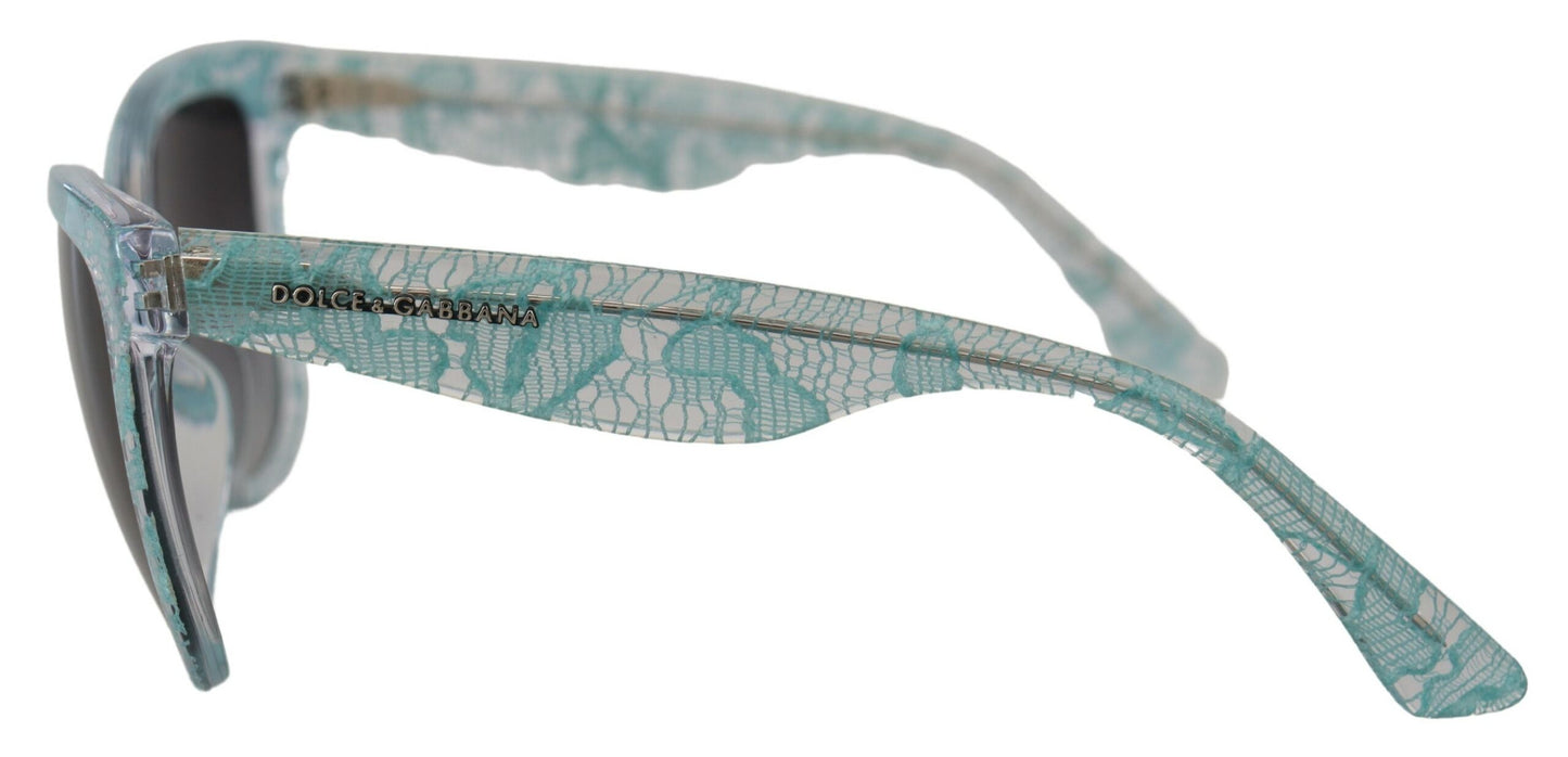 Lunettes de soleil papillon en acétate et dentelle bleues Dolce &amp; Gabbana DG4190