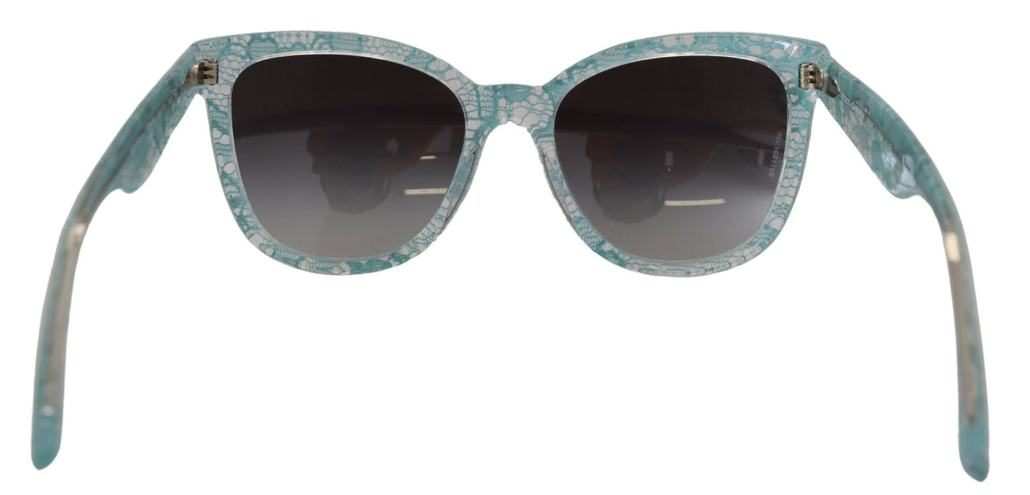 Lunettes de soleil papillon en acétate et dentelle bleues Dolce &amp; Gabbana DG4190