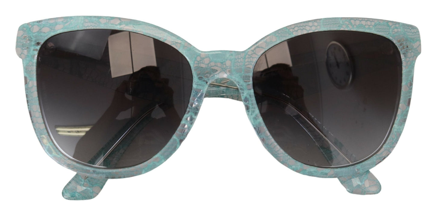 Lunettes de soleil papillon en acétate et dentelle bleues Dolce &amp; Gabbana DG4190