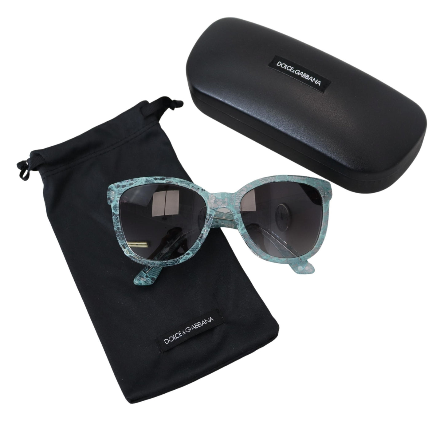 Lunettes de soleil papillon en acétate et dentelle bleues Dolce &amp; Gabbana DG4190