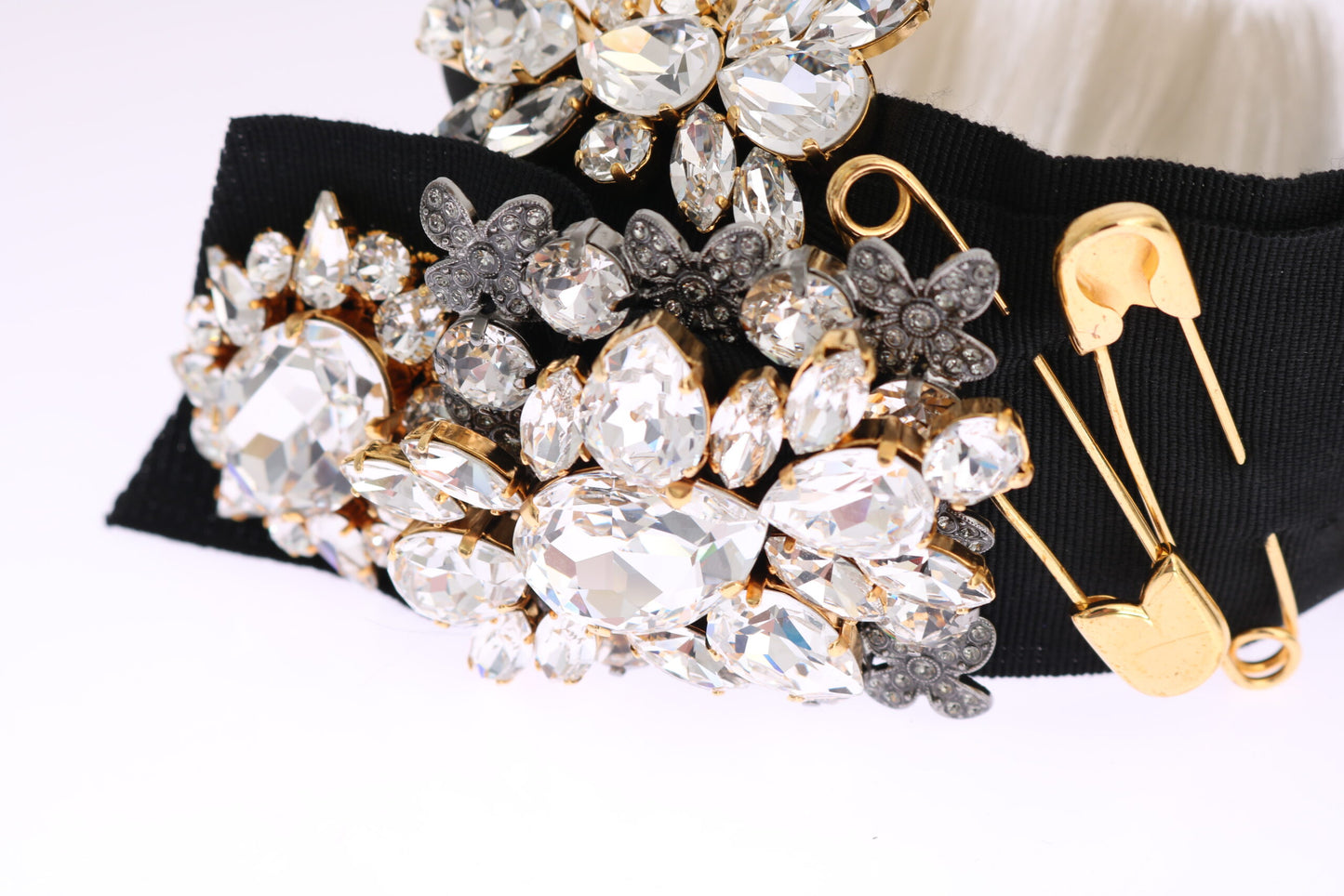 Bandeau de coiffure Dolce &amp; Gabbana en cristal noir et blanc