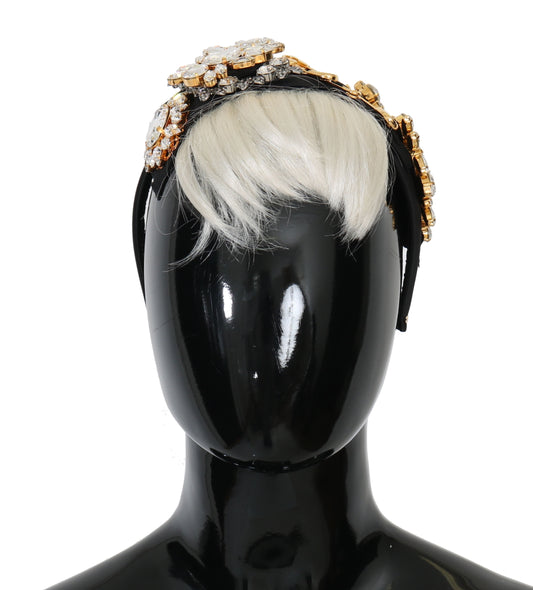 Bandeau de coiffure Dolce &amp; Gabbana en cristal noir et blanc