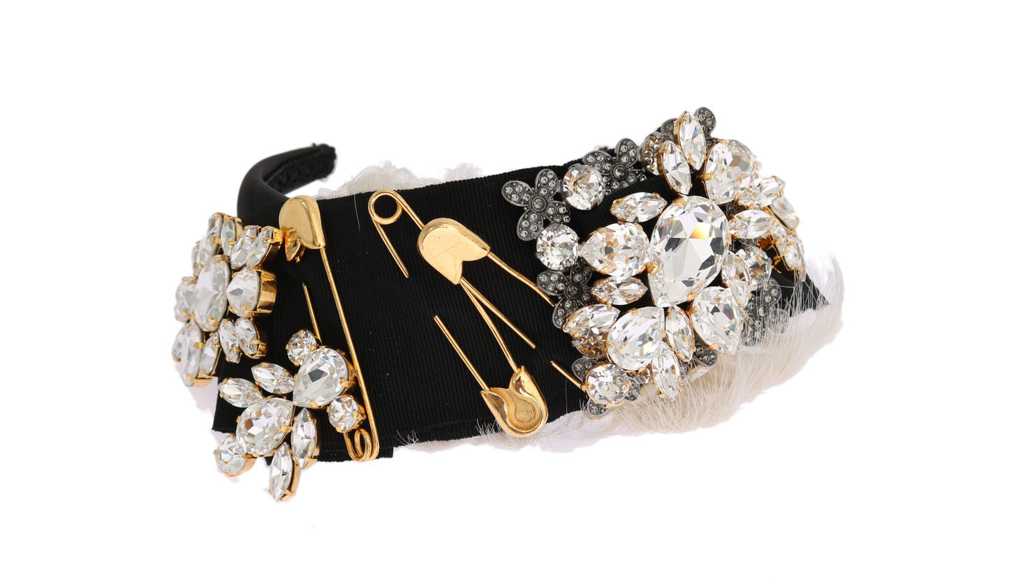 Bandeau de coiffure Dolce &amp; Gabbana en cristal noir et blanc