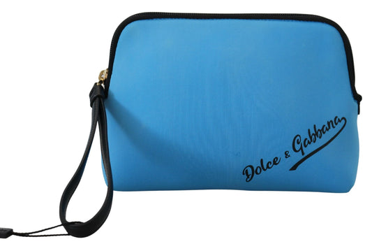 Trousse de toilette à imprimé léopard Dolce &amp; Gabbana avec pochette à logo bleu