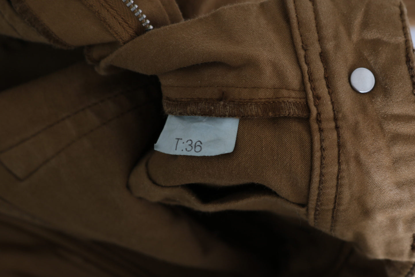 Jean slim taille moyenne en coton marron PLEIN SUD