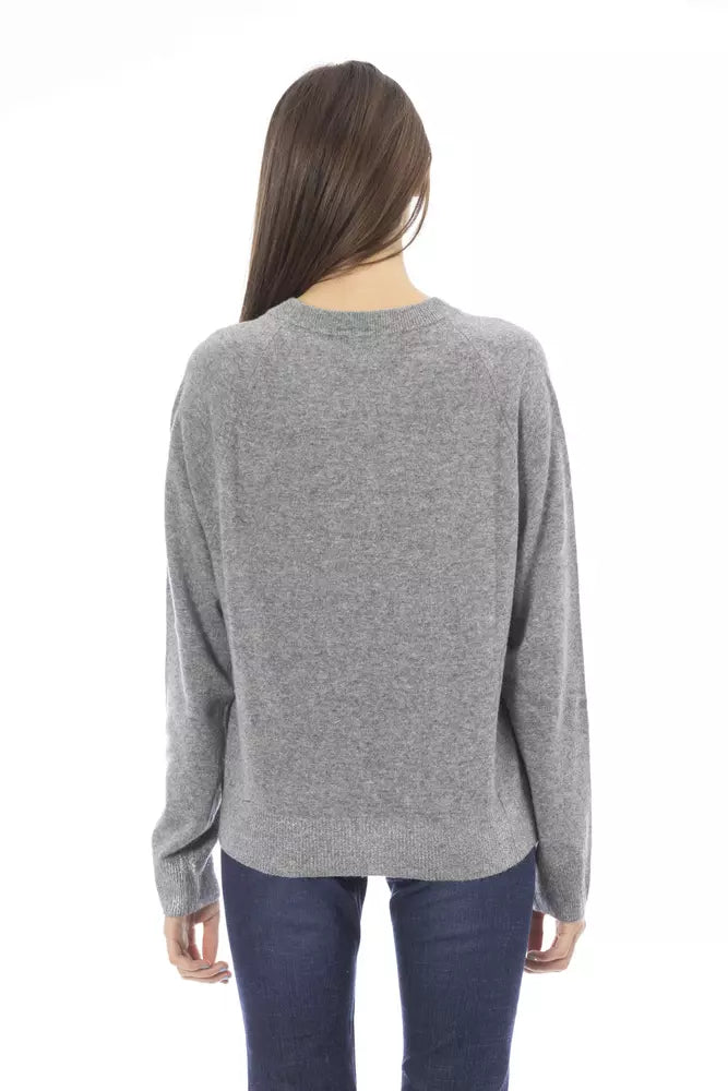 Pull en laine grise tendance Baldinini pour femme
