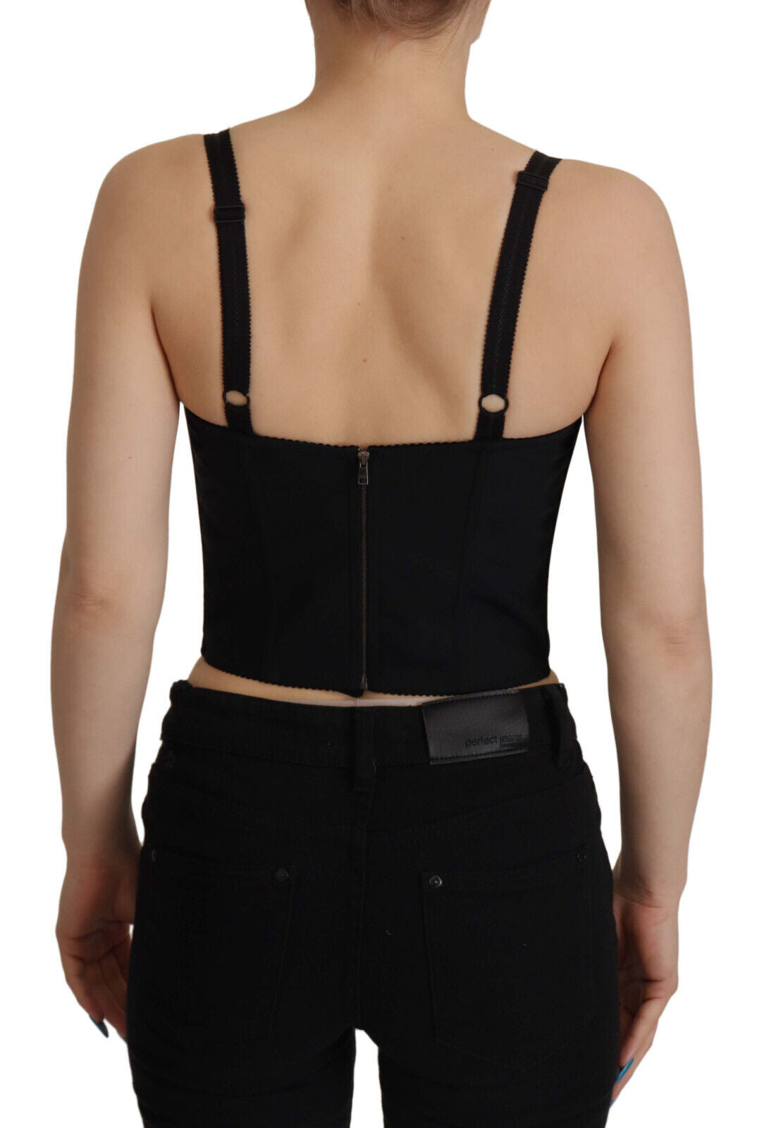 Chemisier corset noir patchwork Sicily de Dolce &amp; Gabbana