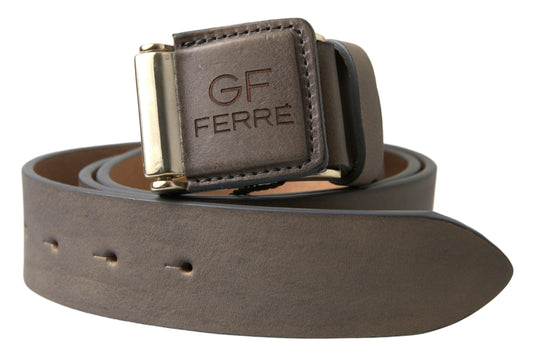 GF Ferre – Brauner Taillengürtel aus Leder mit Logo-Schnalle