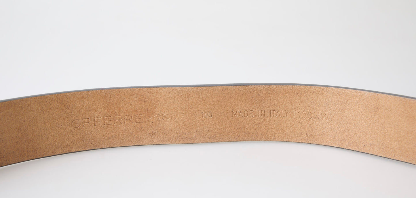 GF Ferre – Brauner Taillengürtel aus Leder mit Logo-Schnalle