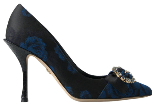 Escarpins Dolce &amp; Gabbana à fleurs bleues et cristaux Ayers