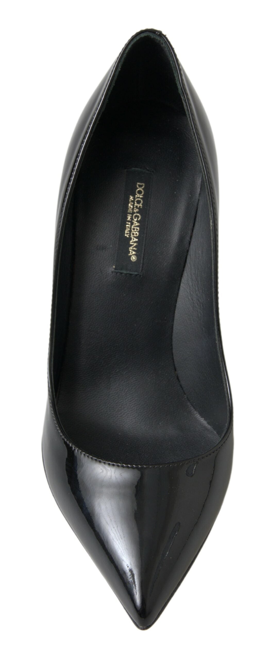 Escarpins à talons hauts en cuir verni noir Dolce &amp; Gabbana