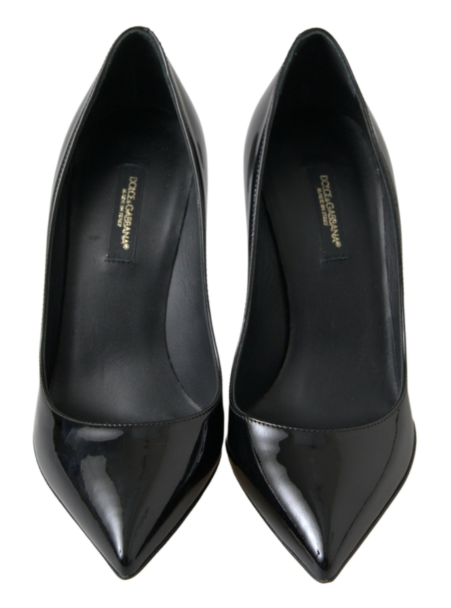 Escarpins à talons hauts en cuir verni noir Dolce &amp; Gabbana