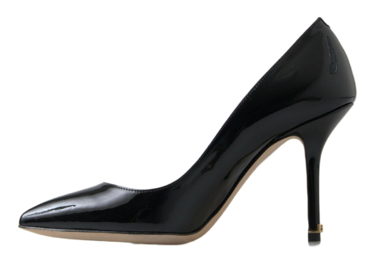 Escarpins à talons hauts en cuir verni noir Dolce &amp; Gabbana