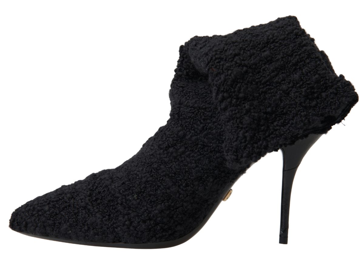 Bottes mi-mollet noires à talons aiguilles Dolce &amp; Gabbana