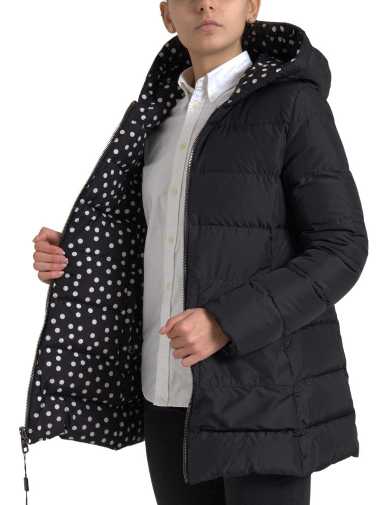 Veste réversible à capuche en polyester noir Dolce &amp; Gabbana
