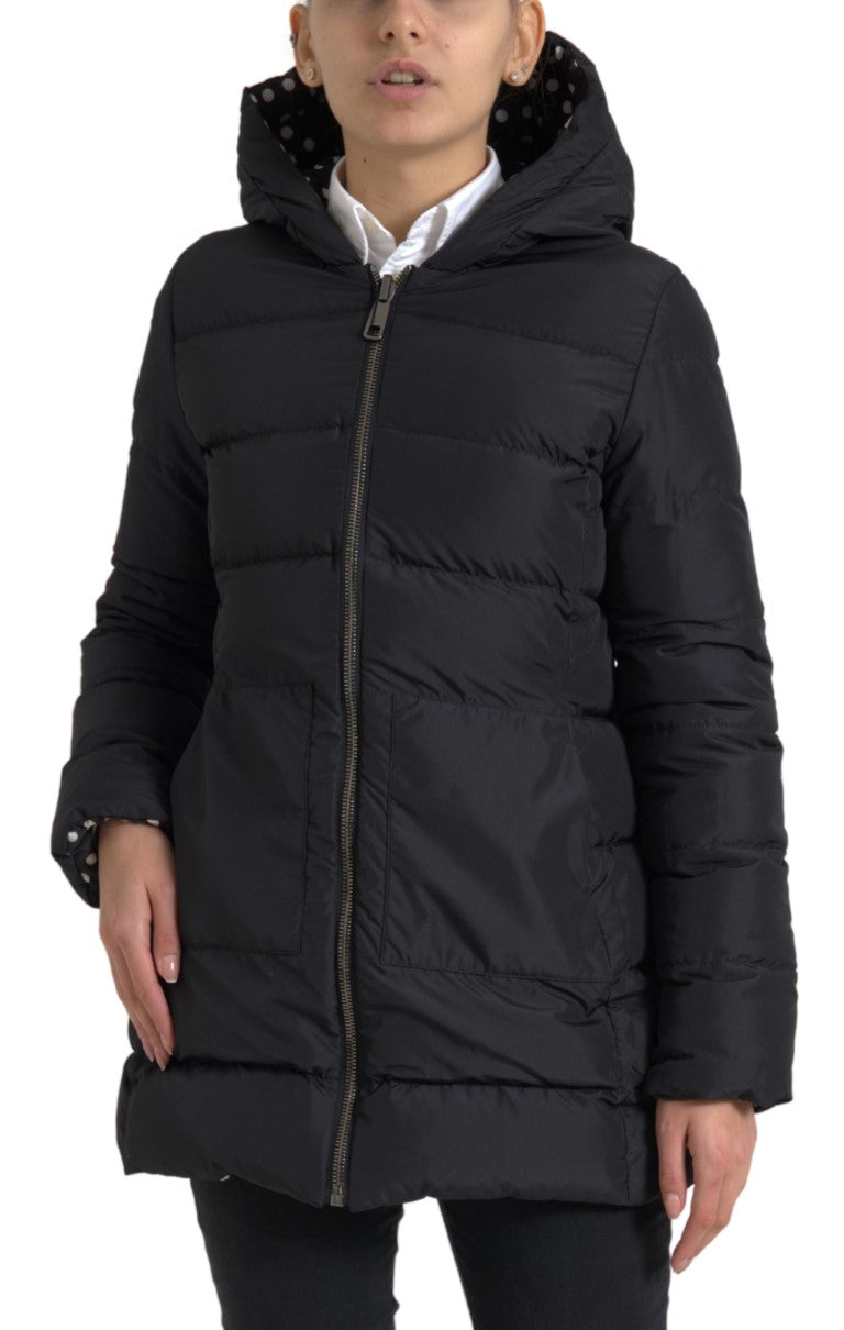 Veste réversible à capuche en polyester noir Dolce &amp; Gabbana