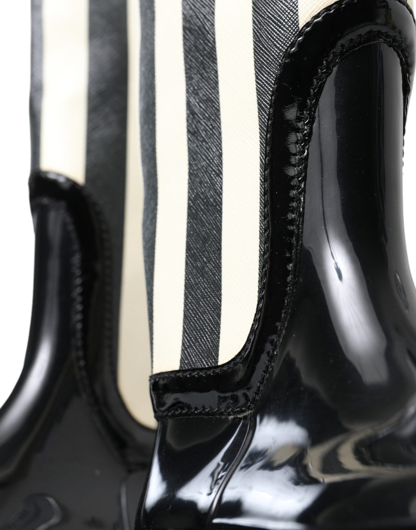Bottes plates hautes en caoutchouc noir Dolce &amp; Gabbana