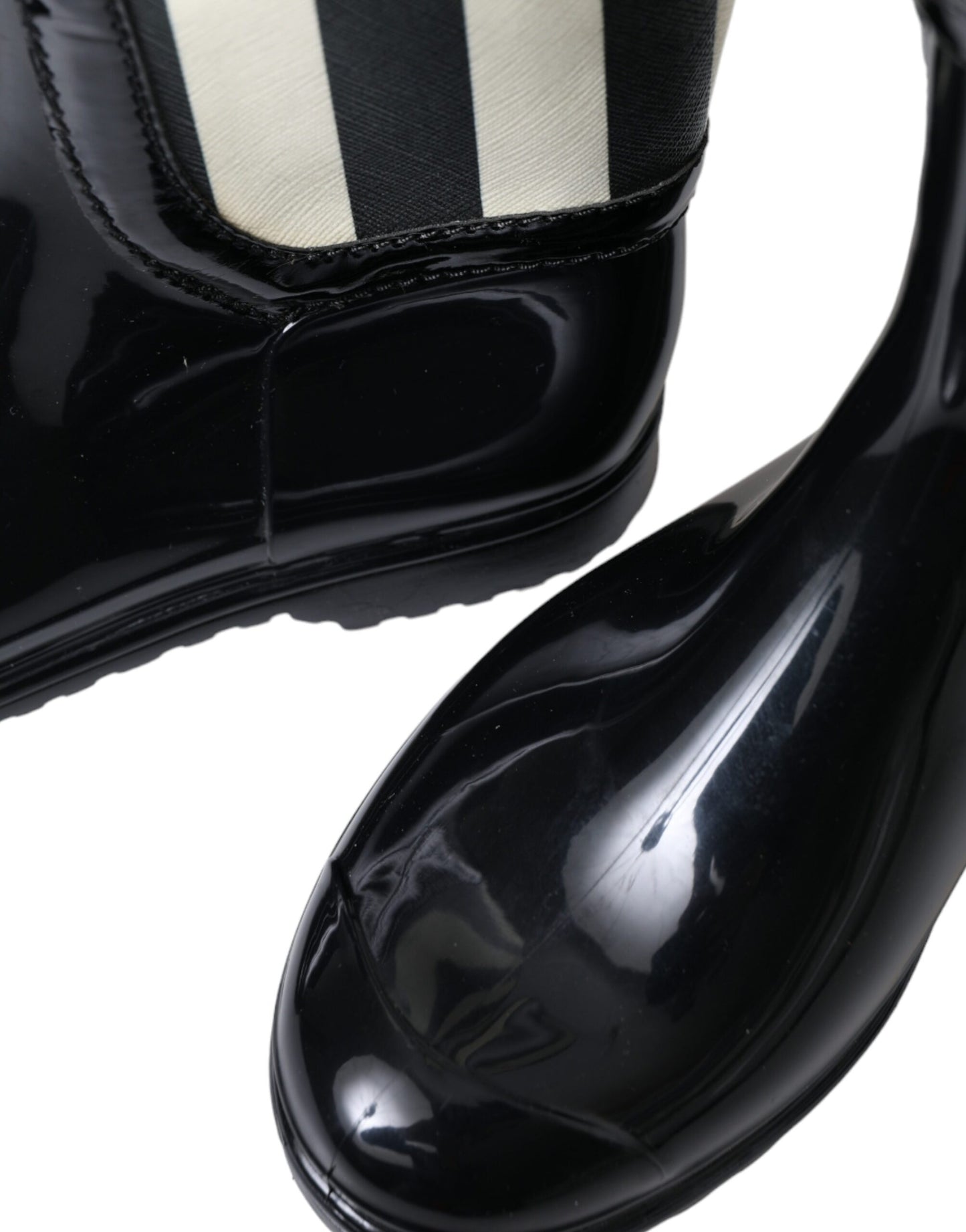 Bottes plates hautes en caoutchouc noir Dolce &amp; Gabbana