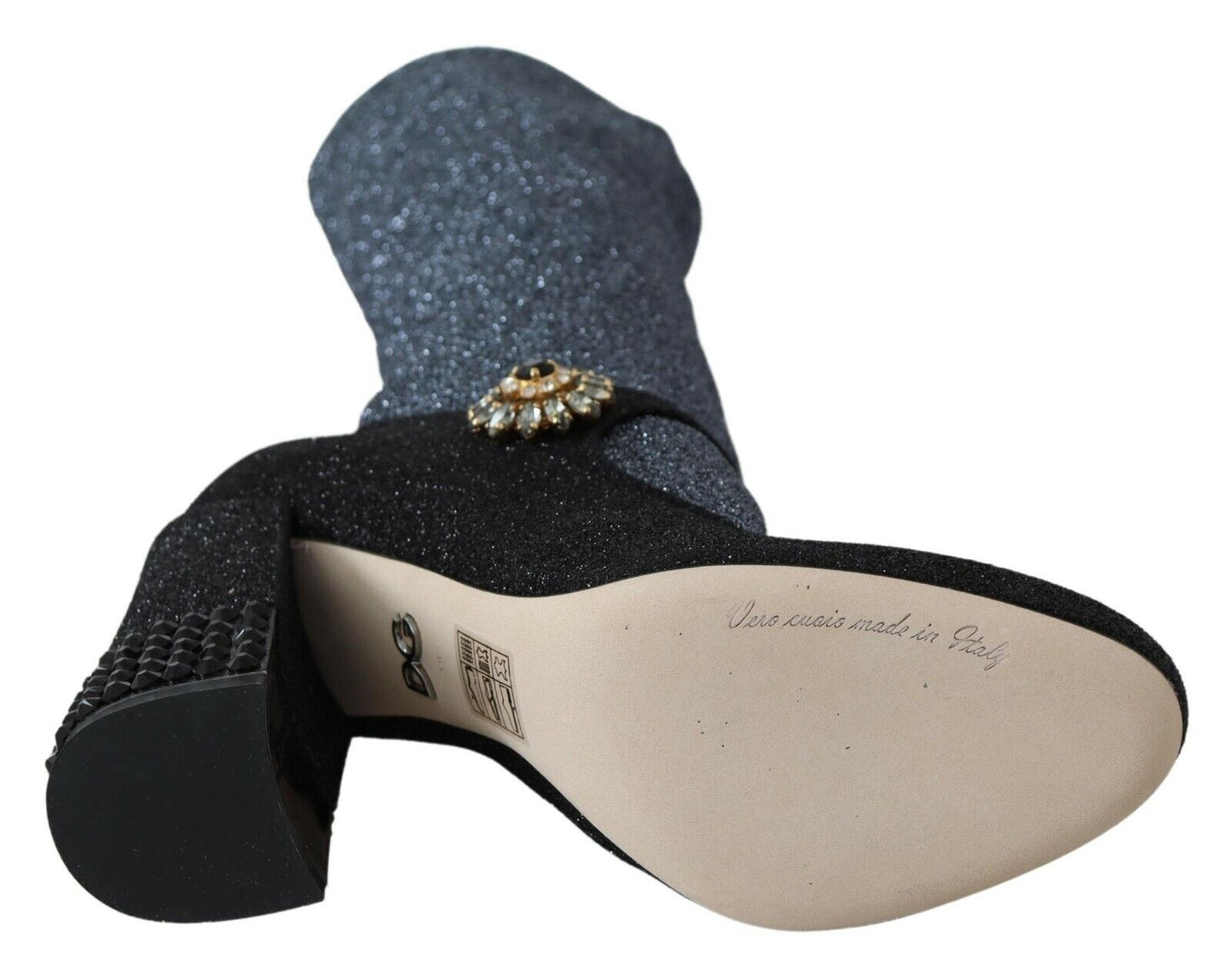 Bottines Mary Janes noires à cristaux Dolce &amp; Gabbana