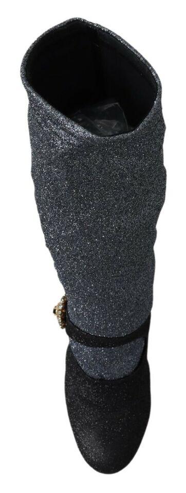 Bottines Mary Janes noires à cristaux Dolce &amp; Gabbana