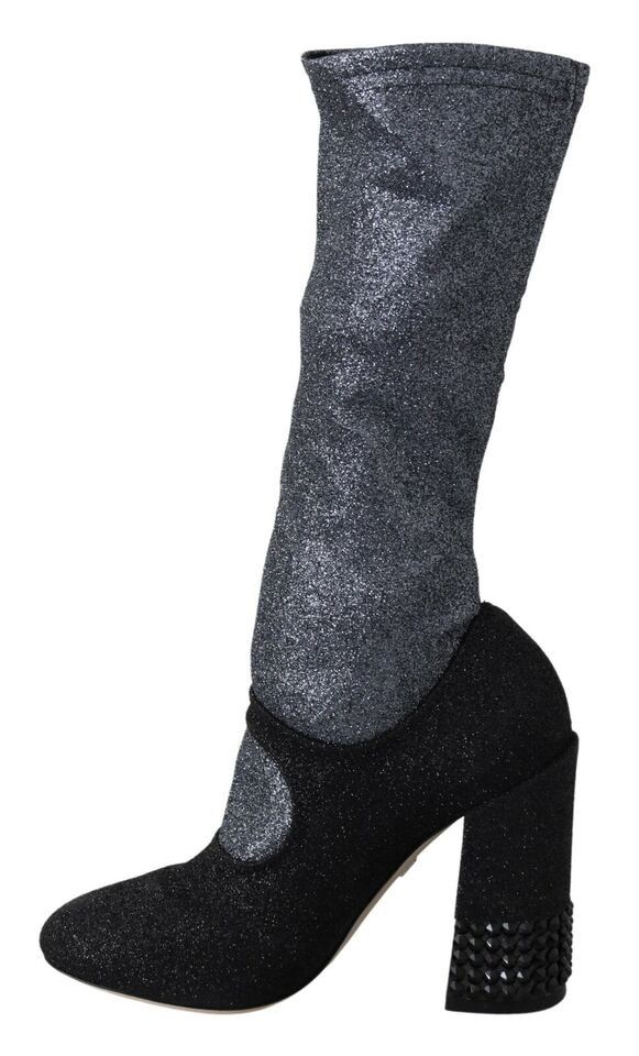 Bottines Mary Janes noires à cristaux Dolce &amp; Gabbana
