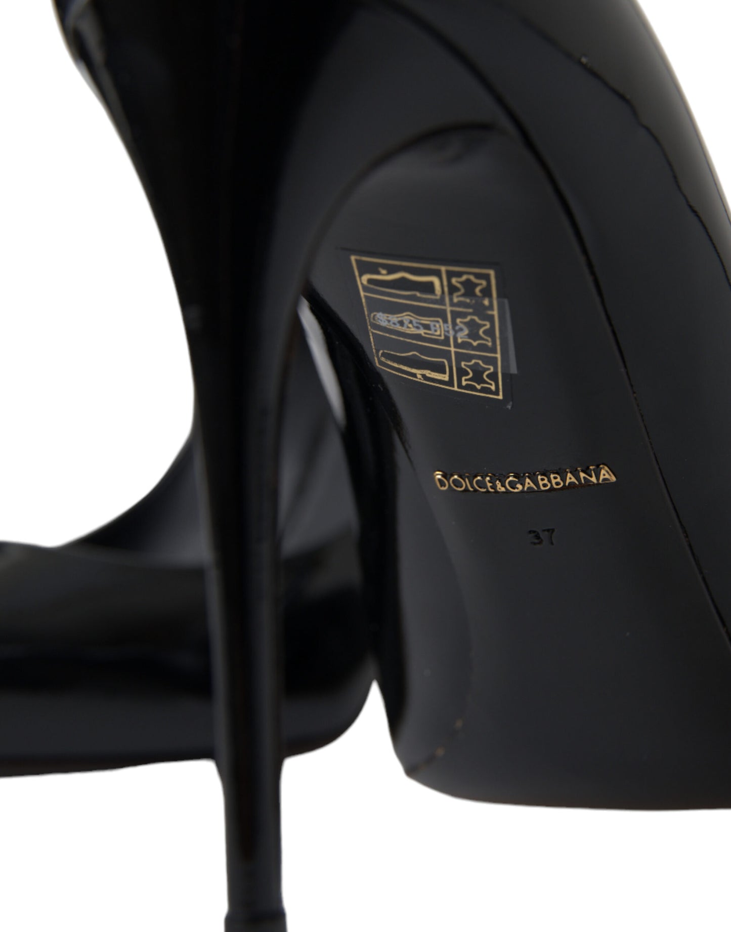 Escarpins à talons en cuir verni noir Dolce &amp; Gabbana