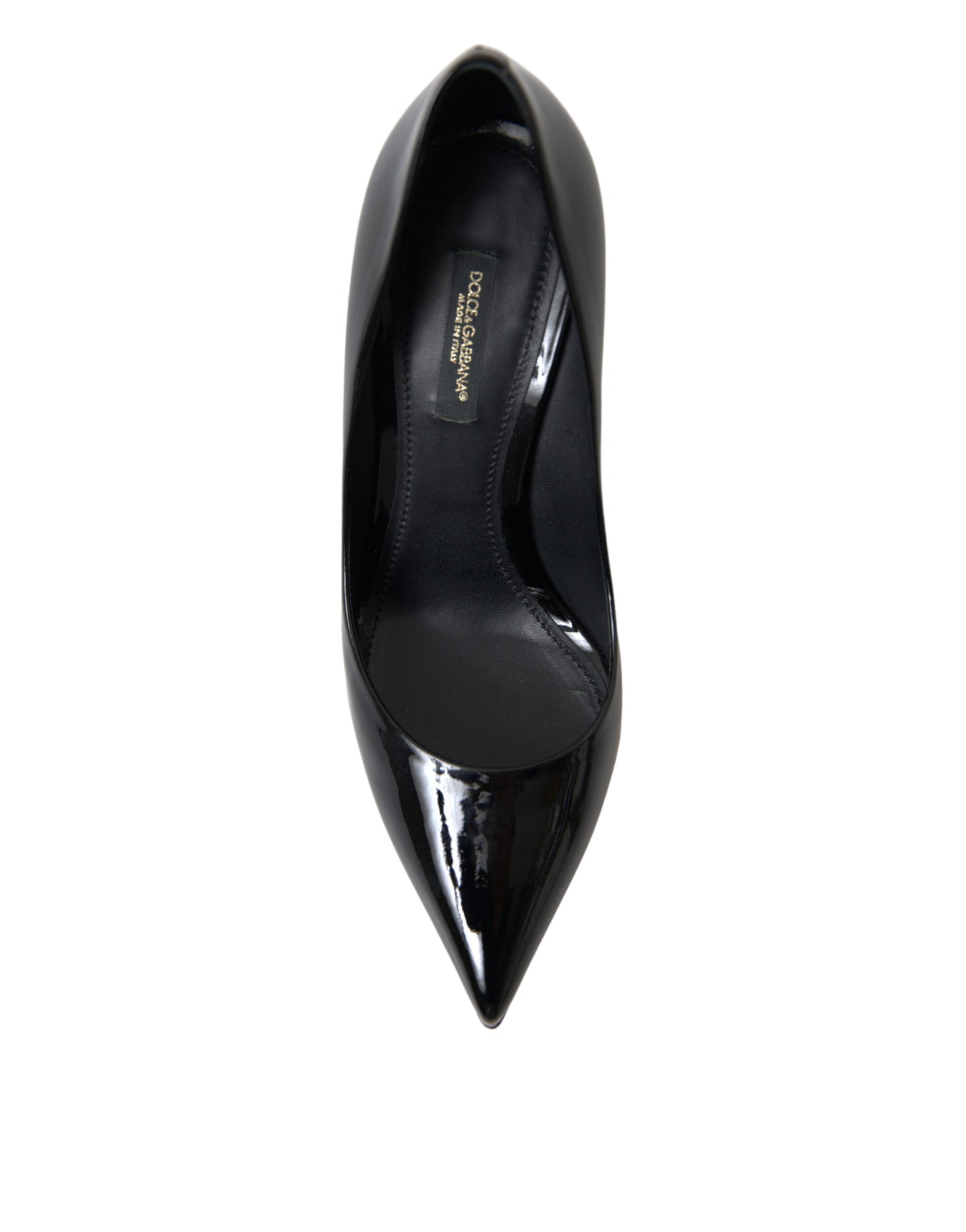 Escarpins à talons en cuir verni noir Dolce &amp; Gabbana