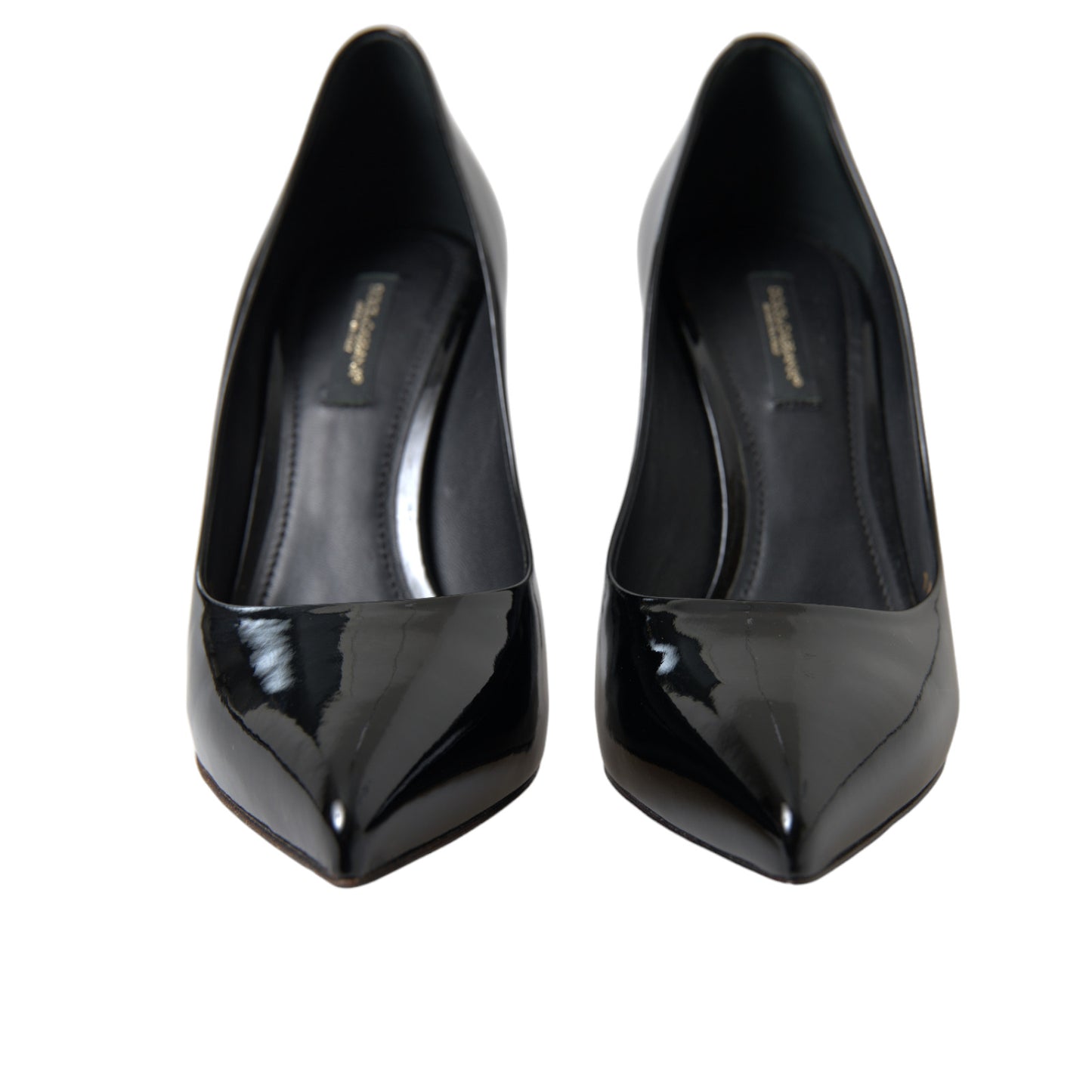 Escarpins à talons en cuir verni noir Dolce &amp; Gabbana