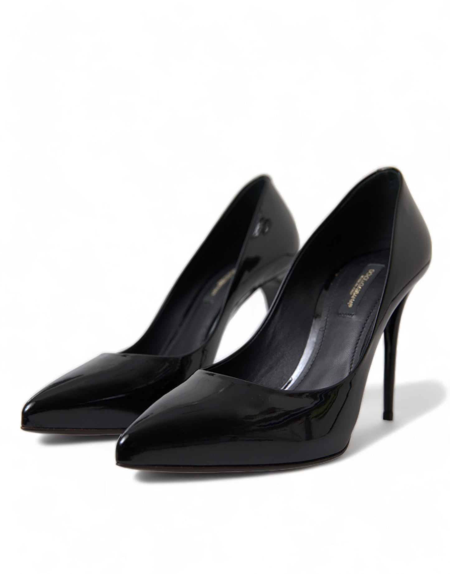 Escarpins à talons en cuir verni noir Dolce &amp; Gabbana