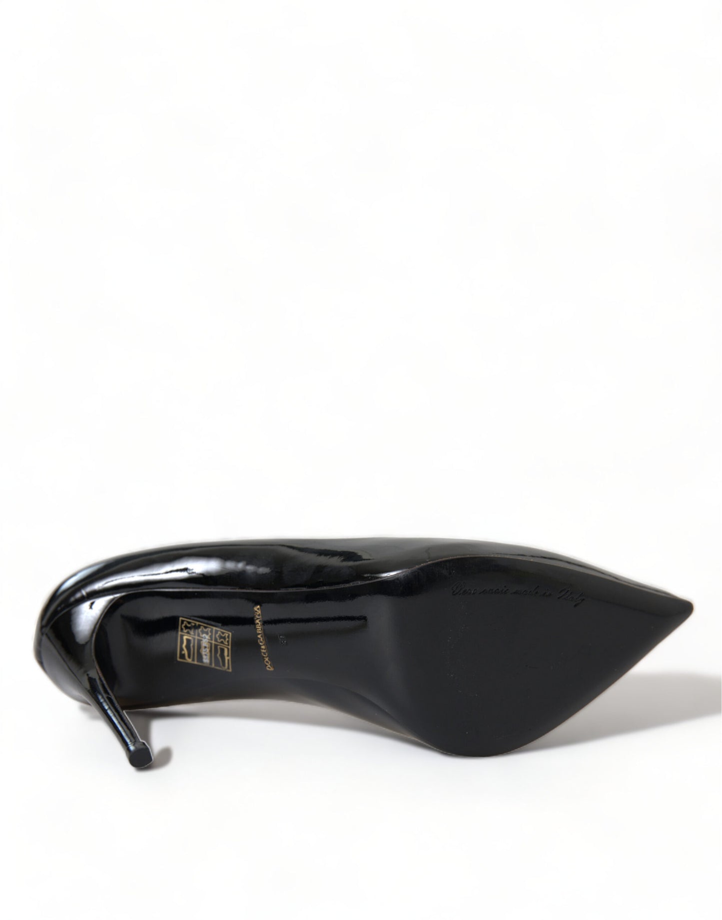 Escarpins à talons en cuir verni noir Dolce &amp; Gabbana